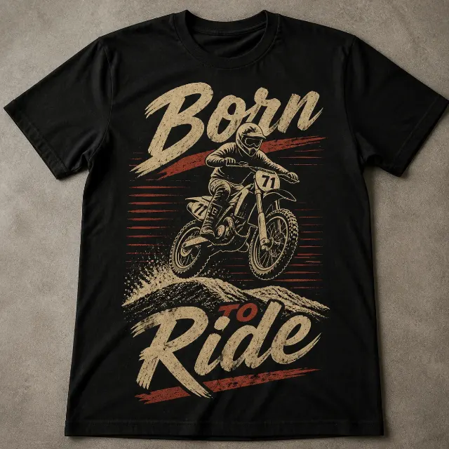 Distressed Motocross T-Shirt Mockup