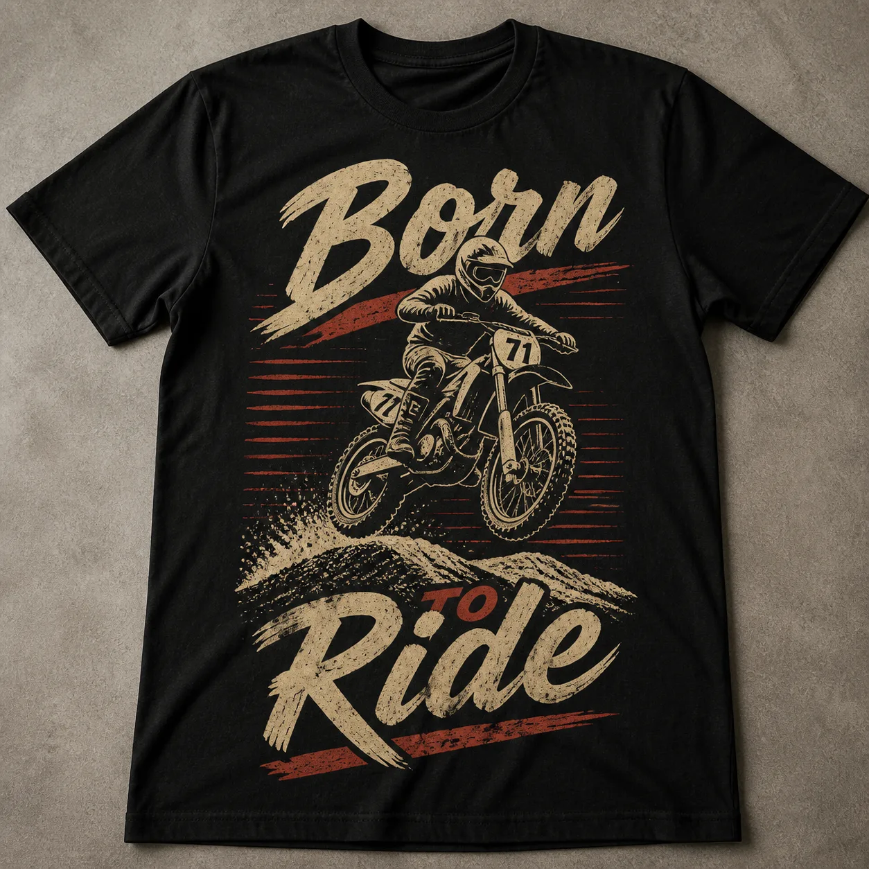Distressed Motocross T-Shirt Mockup