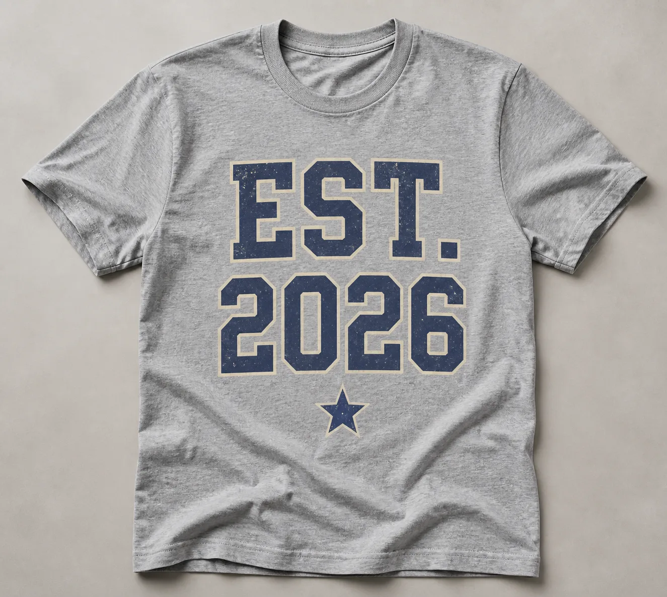 Distressed Varsity T-Shirt Mockup