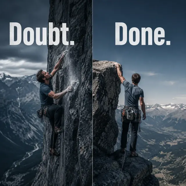 Doubt To Done Rock Climbing Quote