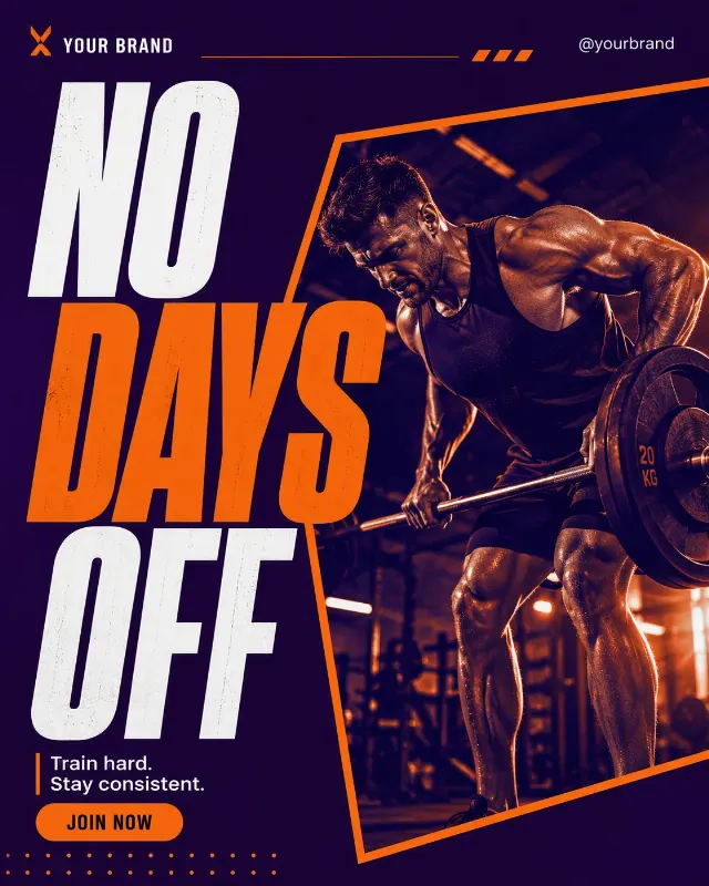 Duotone Gym Athlete Instagram Post