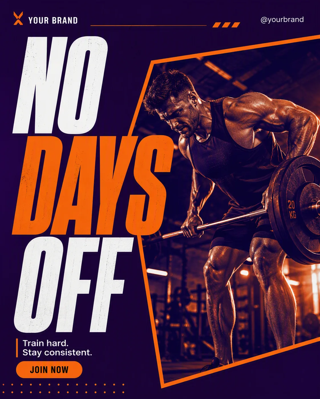 Duotone Gym Athlete Instagram Post