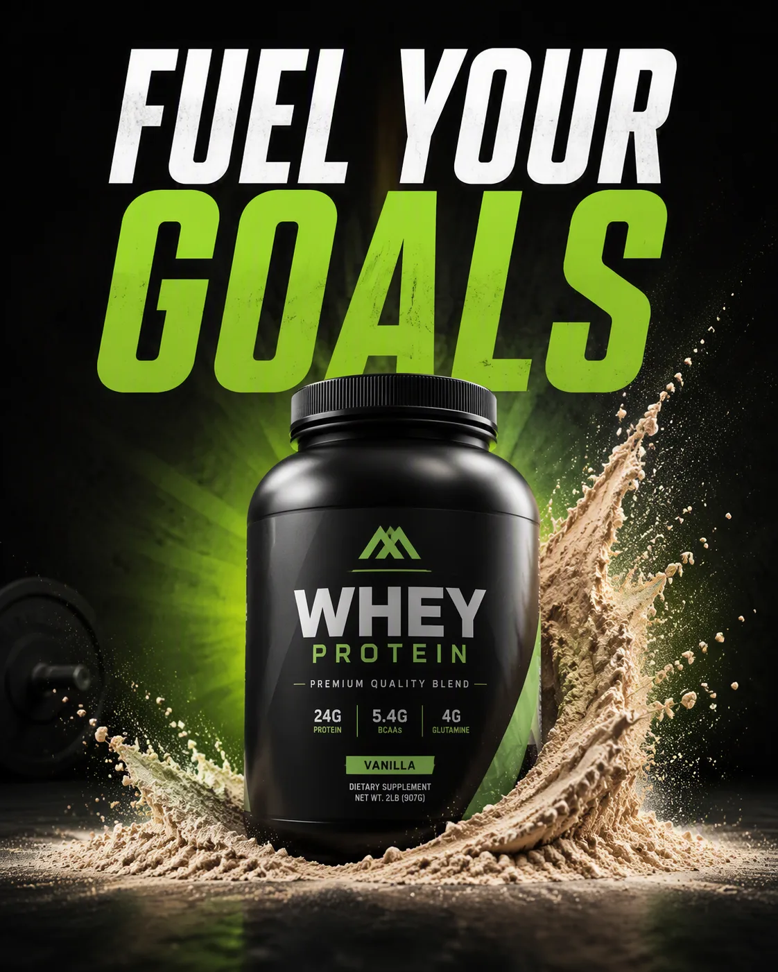 Dynamic Protein Powder Fitness Ad