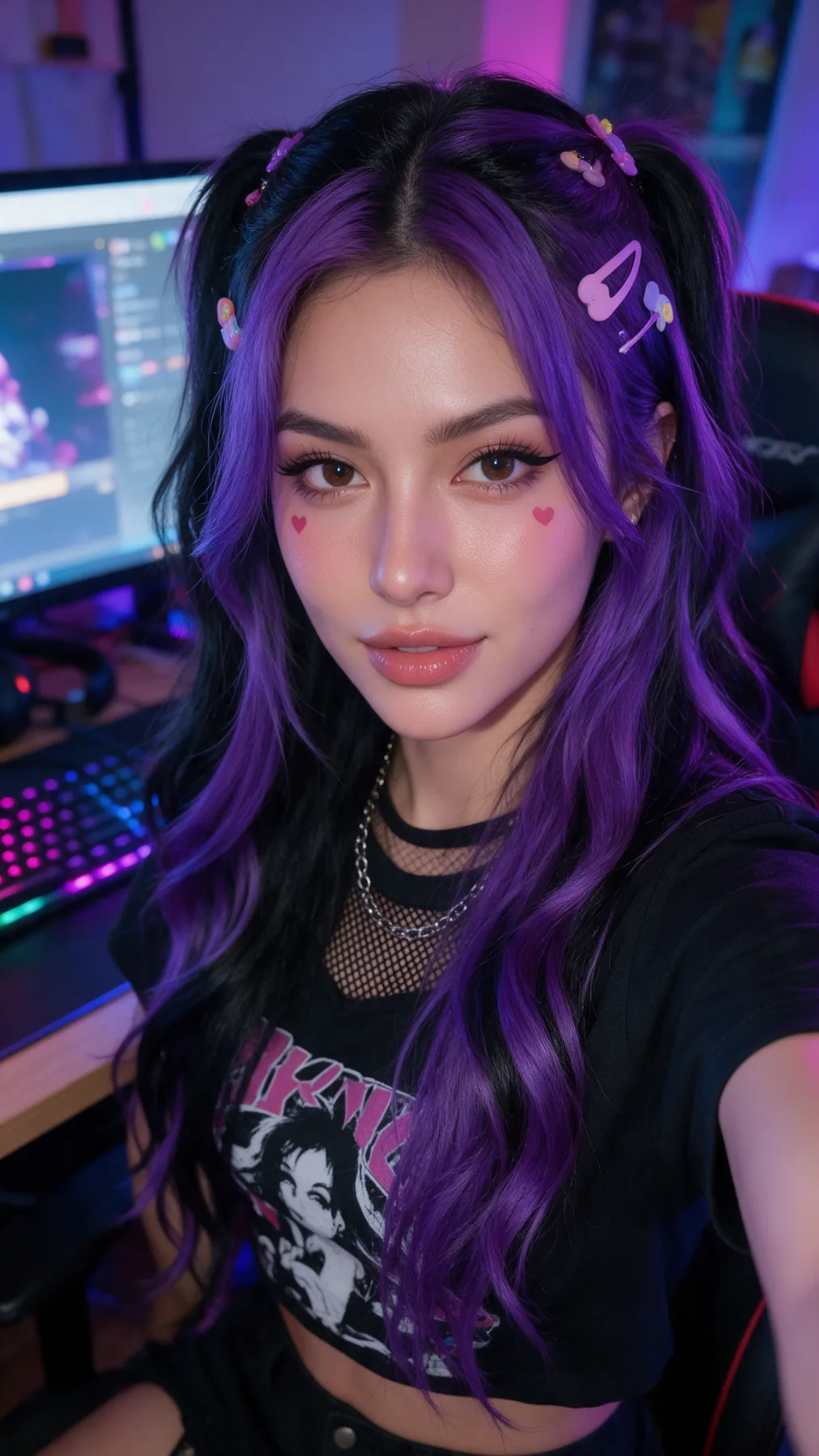 E-Girl Gaming Desk Selfie Portrait