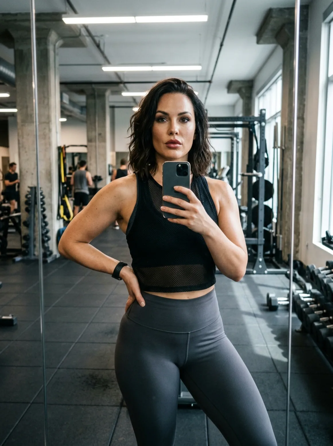 Edgy Athletic Gym Mirror Selfie