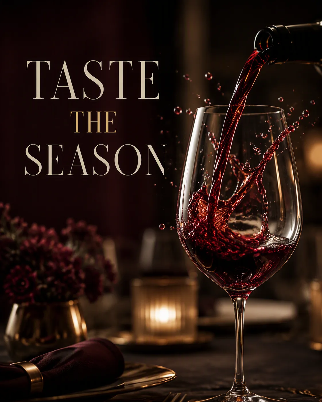 Elegant Wine Pour Restaurant Ad