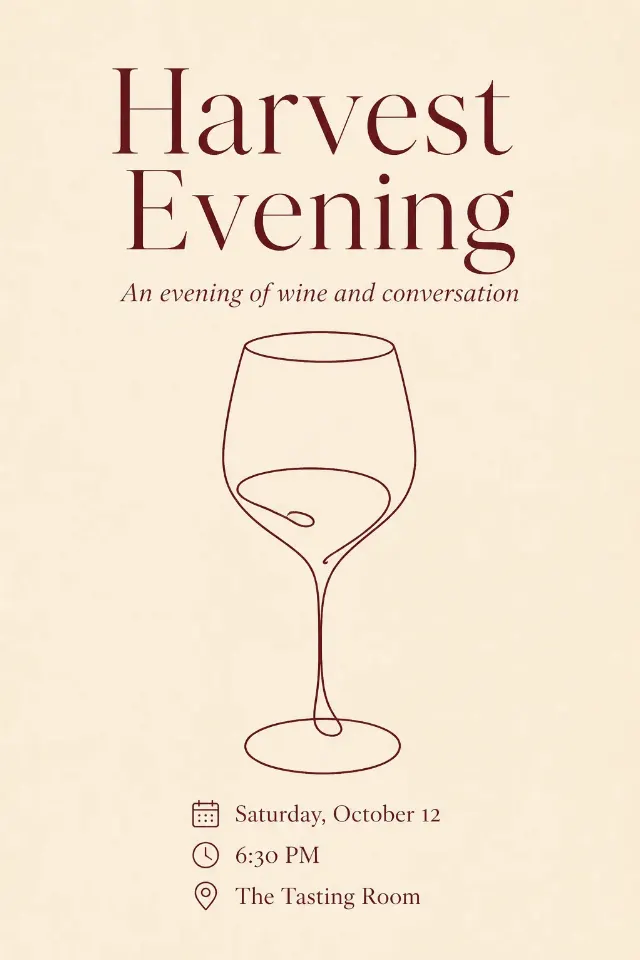 Elegant Wine Tasting Event Poster