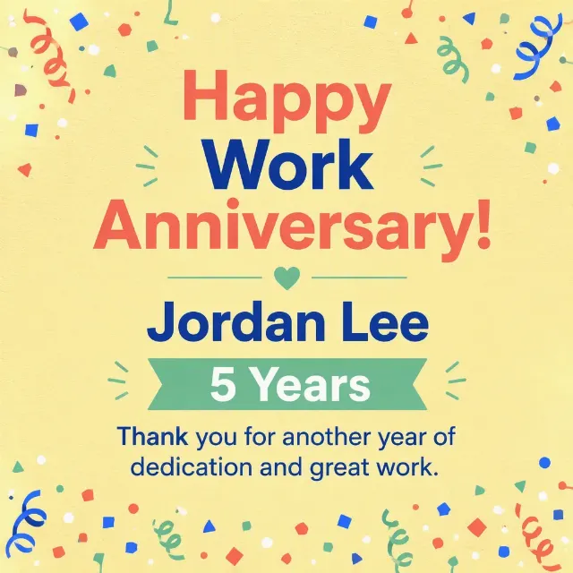 Employee Work Anniversary Instagram Card