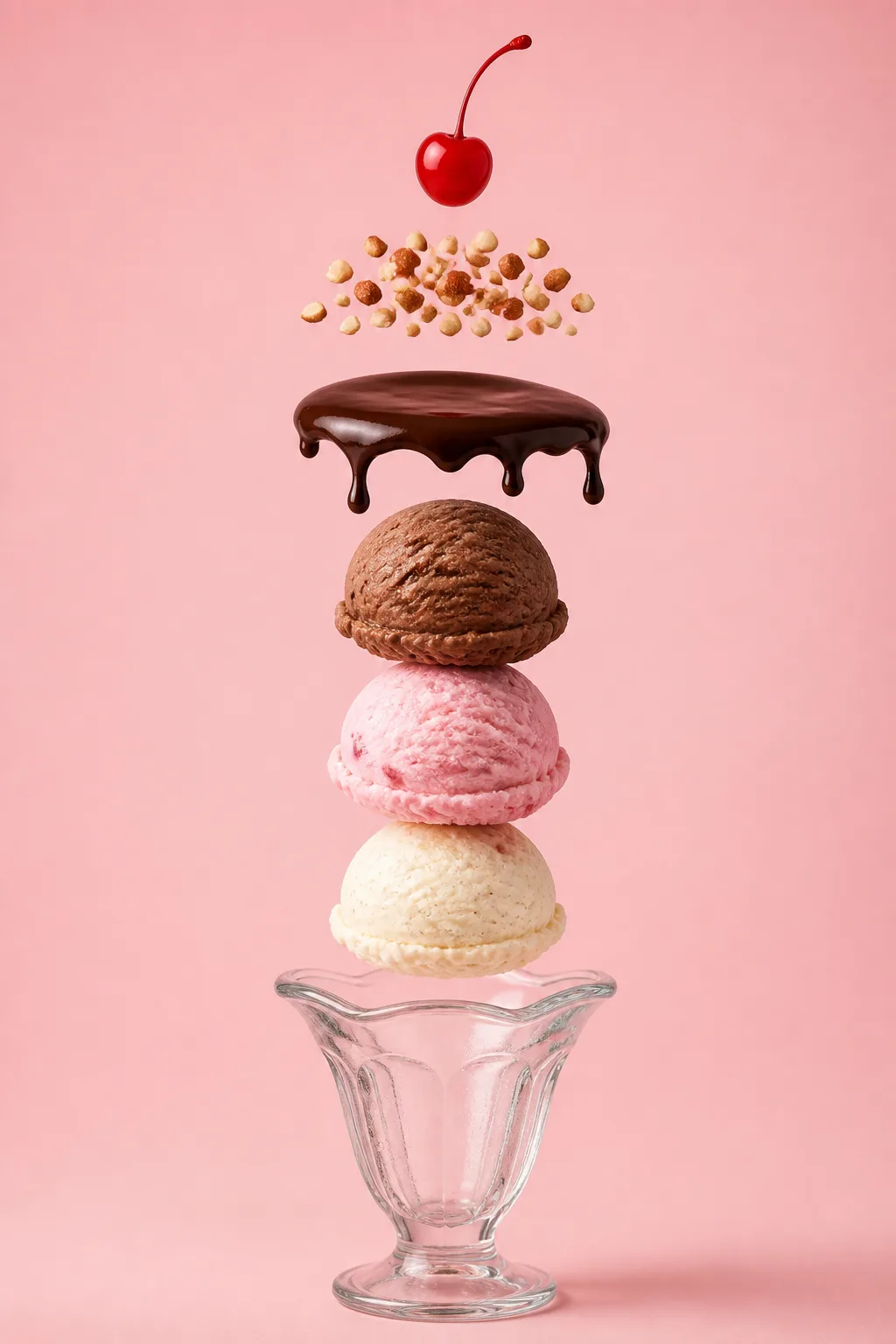Exploded Ice Cream Sundae Food Photo