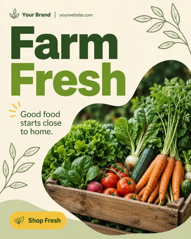 Farm Fresh Vegetable Crate Instagram Post