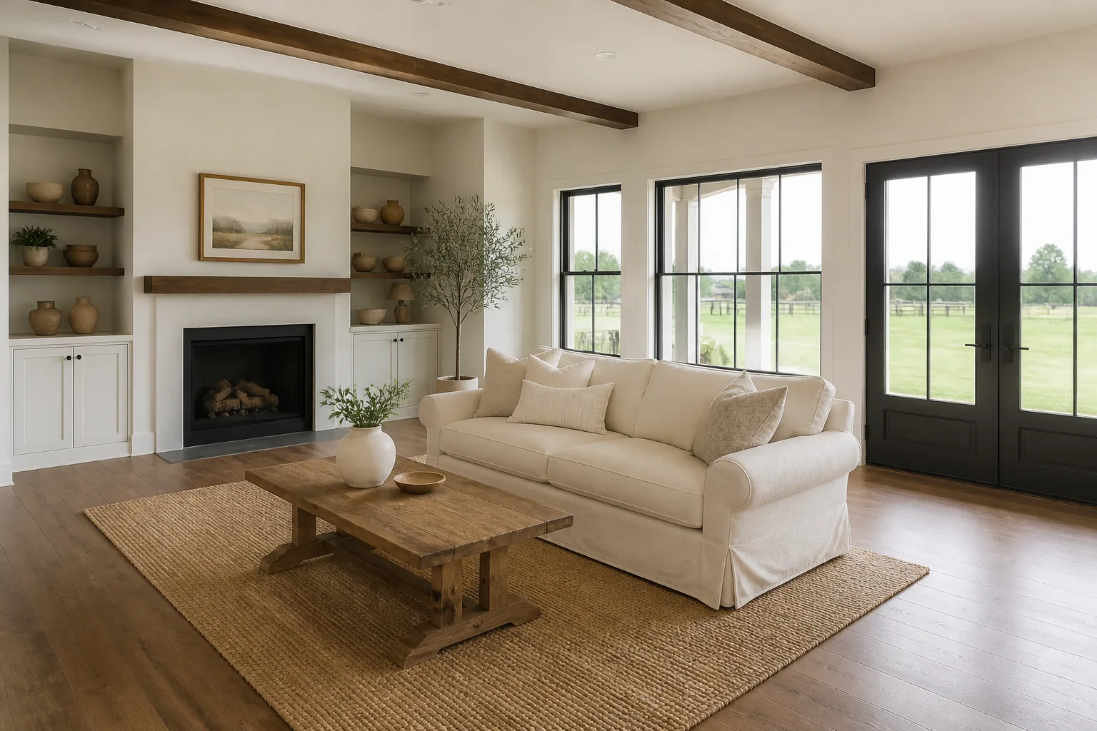 Farmhouse Living Room Virtual Staging