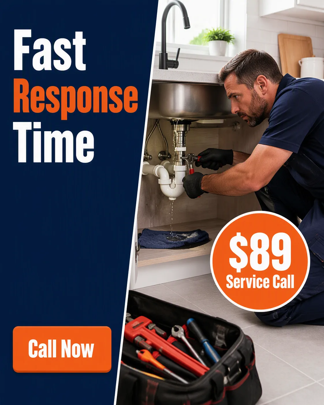 Fast Plumbing Response Facebook Ad