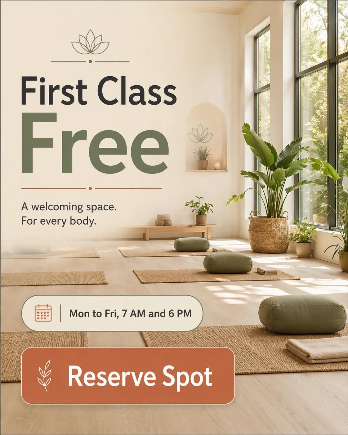 First Class Free Yoga Instagram Ad