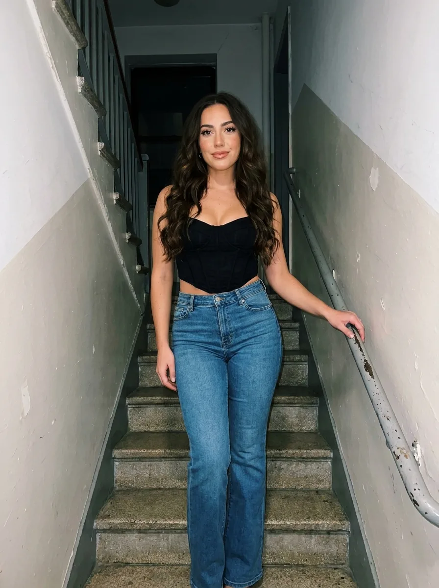 Flash Night Apartment Staircase Portrait