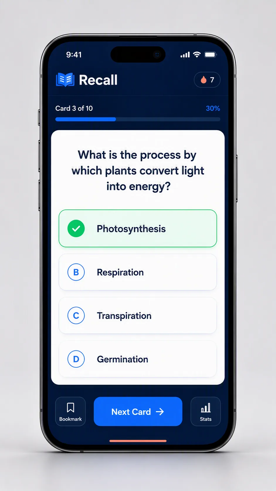 Flashcard Quiz App Feature Screenshot