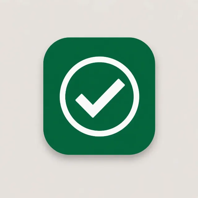 Flat Green Checkmark App Icon