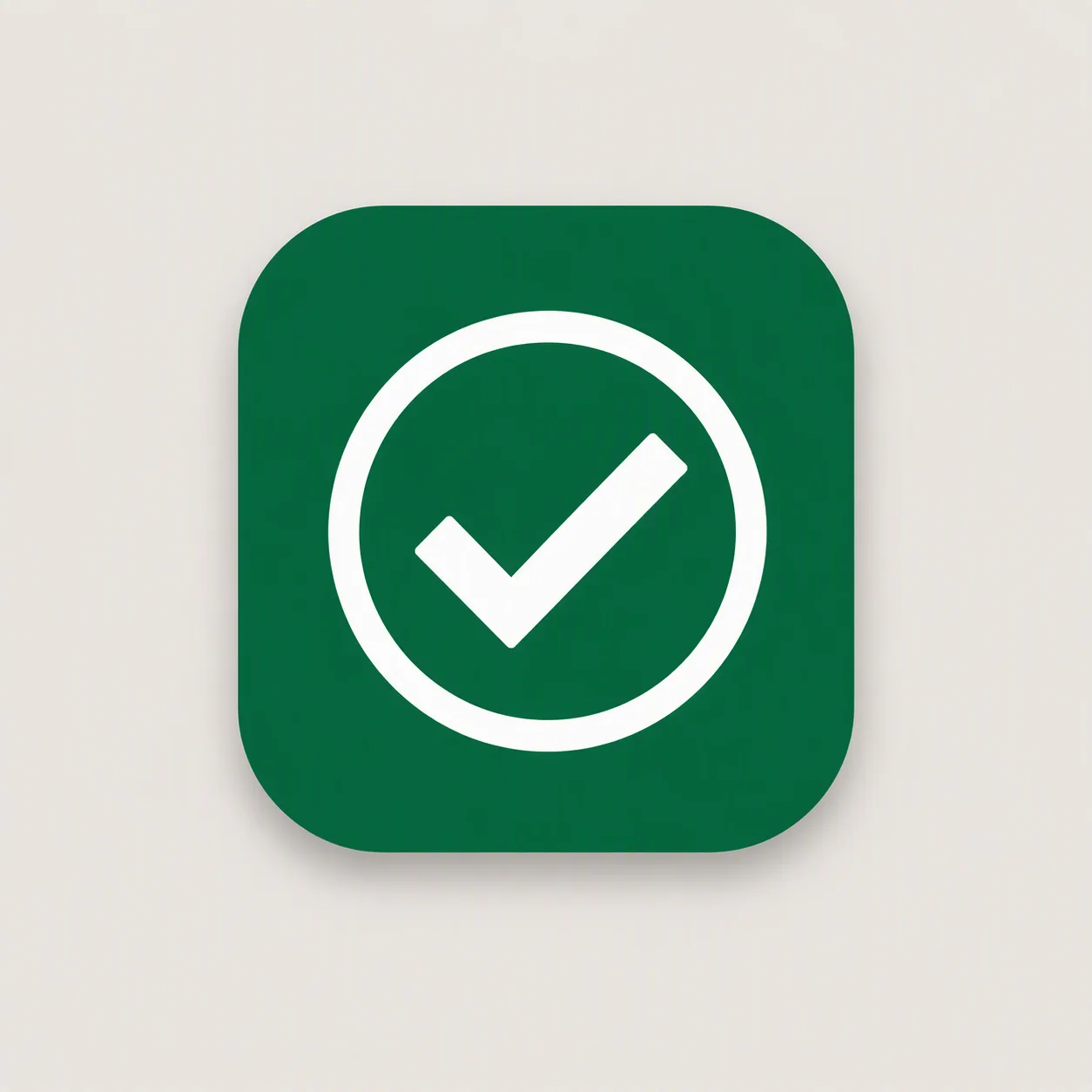 Flat Green Checkmark App Icon