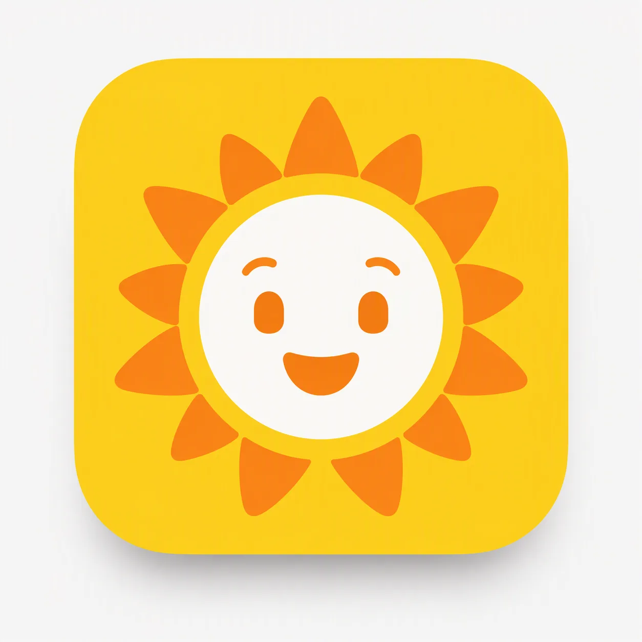 Flat Smiling Sun Weather App Icon