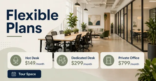 Flexible Plans Coworking LinkedIn Ad