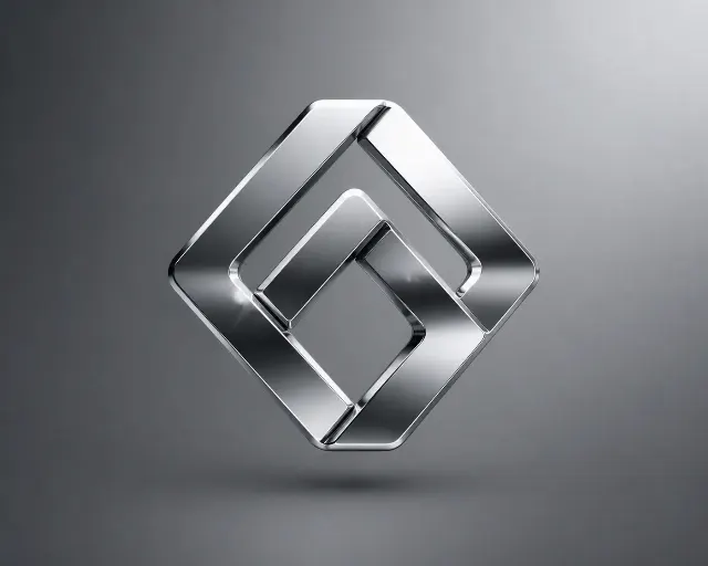 Floating Chrome 3D Logo Mockup