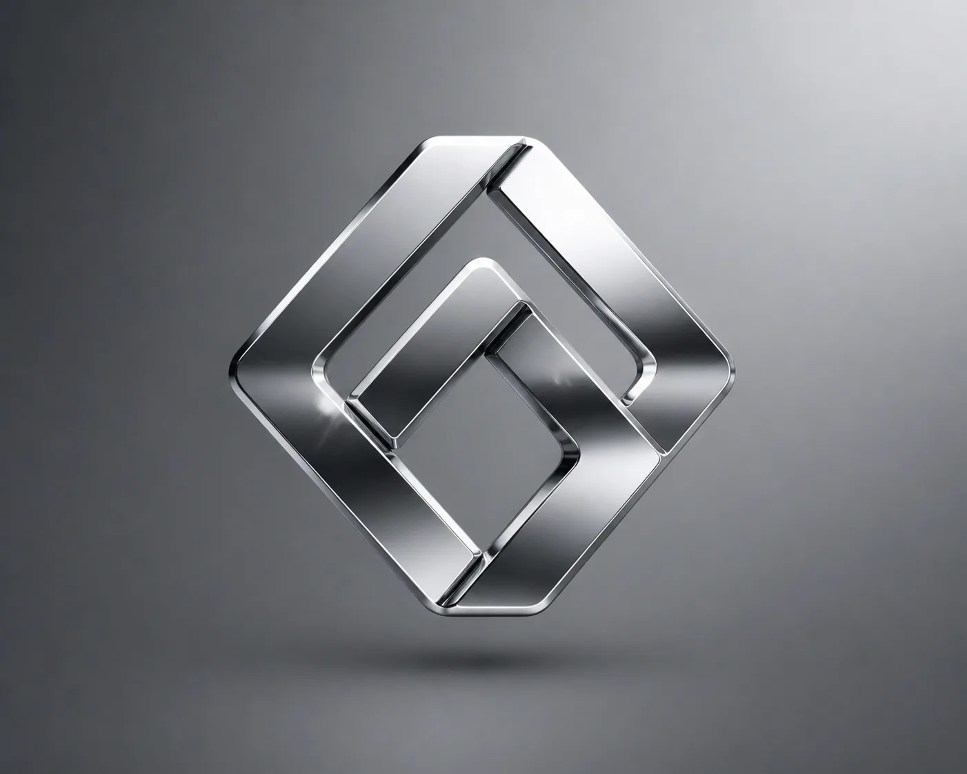 Floating Chrome 3D Logo Mockup