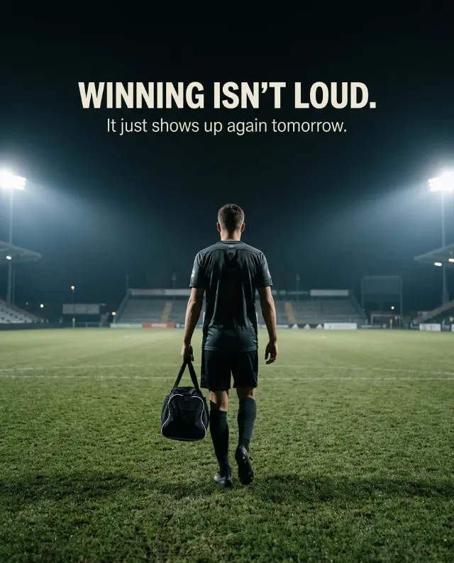 Floodlit Athlete Motivational Quote Post
