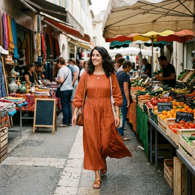 Flowing Maxi Dress Market Street Portrait