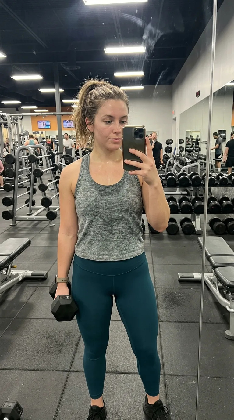 Fluorescent Gym Dumbbell Mirror Selfie