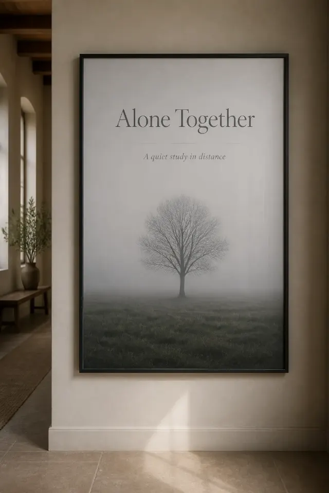 Foggy Lone Tree Framed Photography Poster