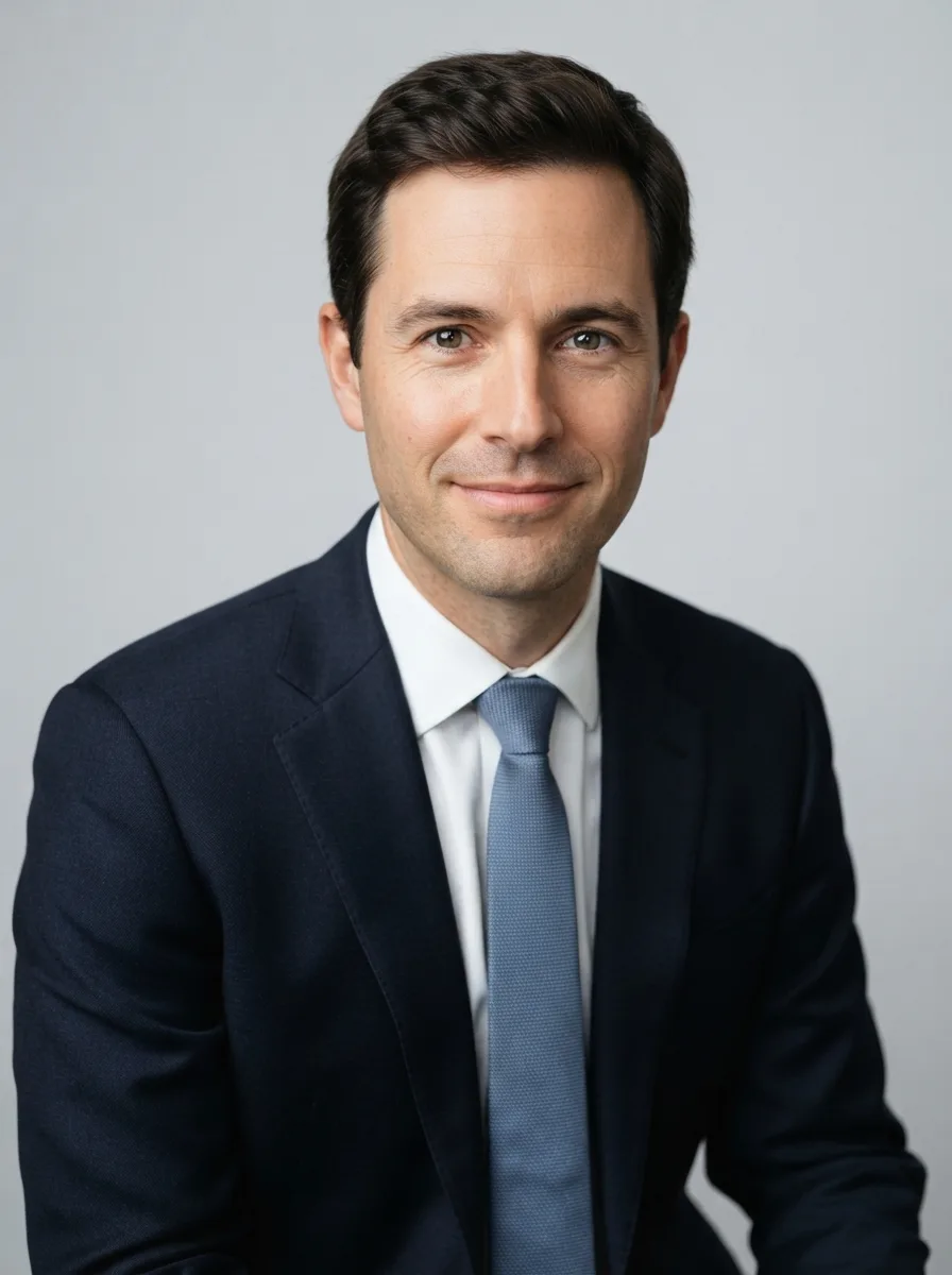 Formal Resume Headshot On Gray Background