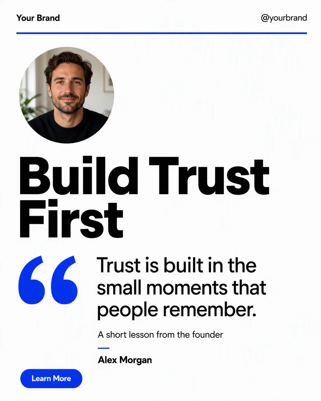 Founder Quote LinkedIn Post With Portrait
