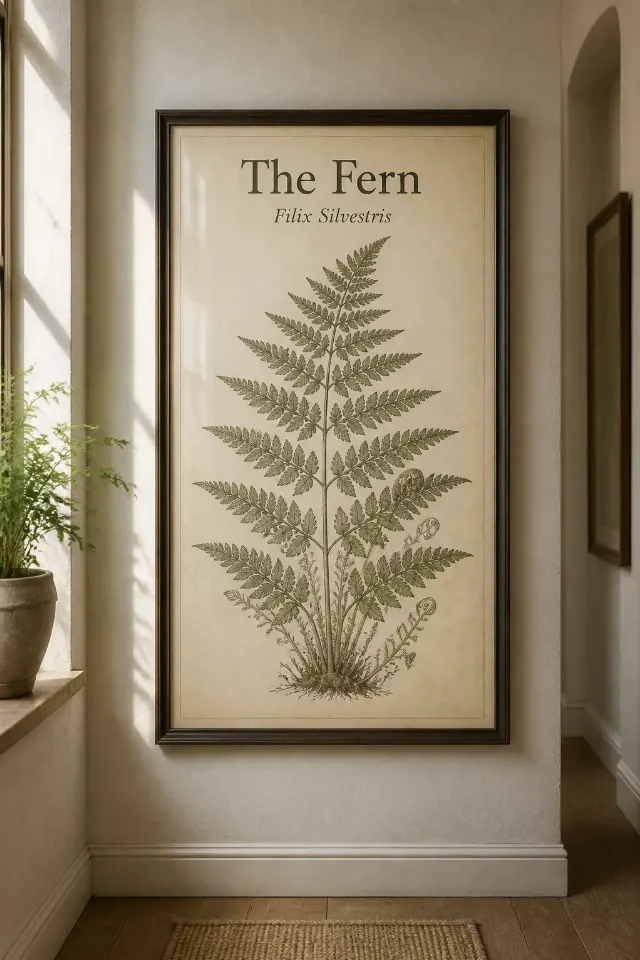 Framed Vintage Fern Botanical Poster