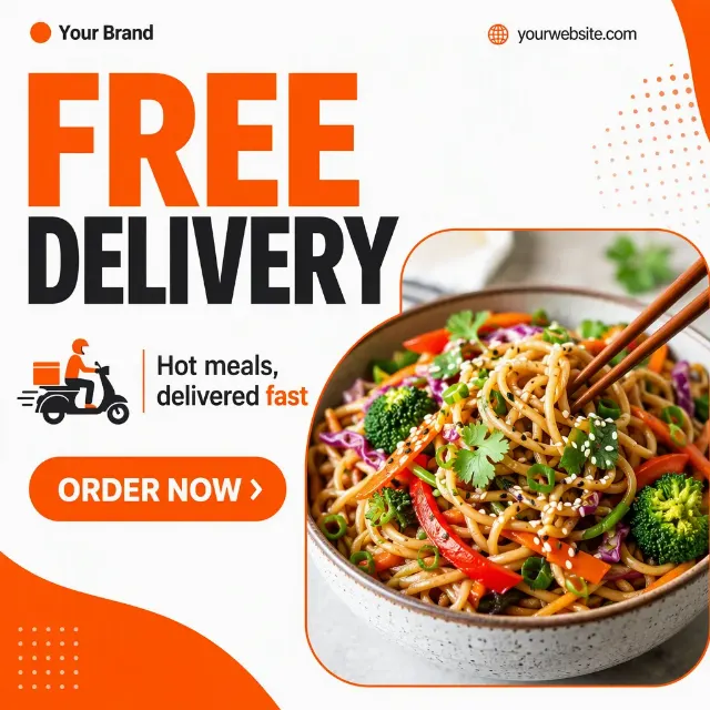 Free Delivery Food Bowl Instagram Post