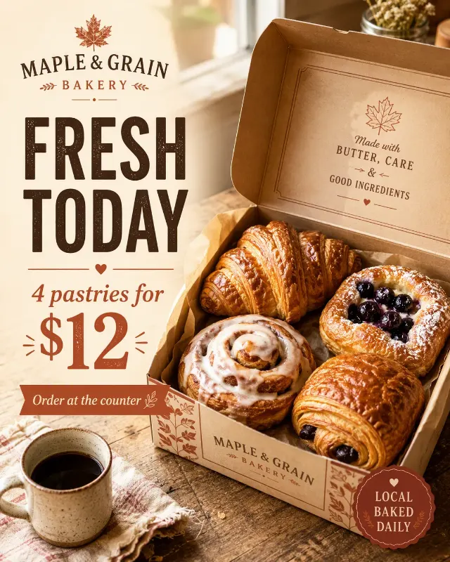 Fresh Bakery Box Social Media Ad