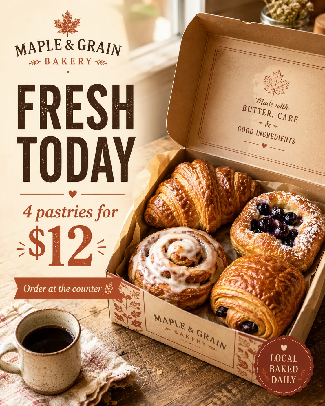 Fresh Bakery Box Social Media Ad