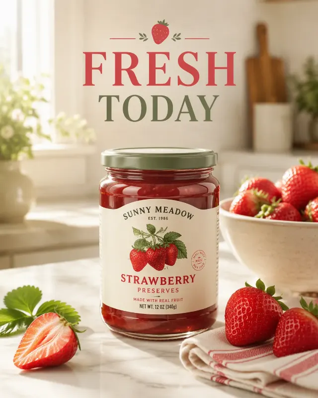 Fresh Food Brand Kitchen Counter Ad