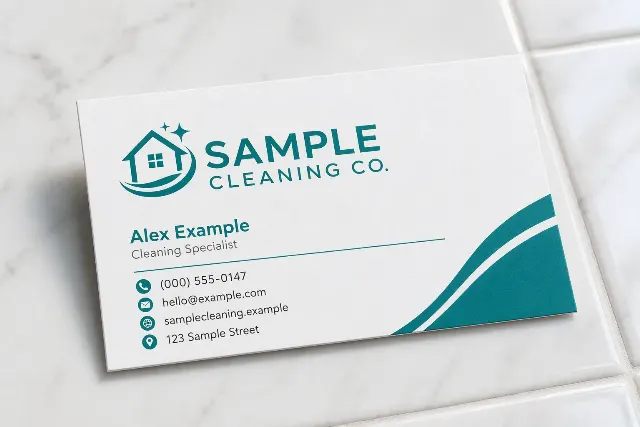 Fresh Teal Cleaning Service Business Card