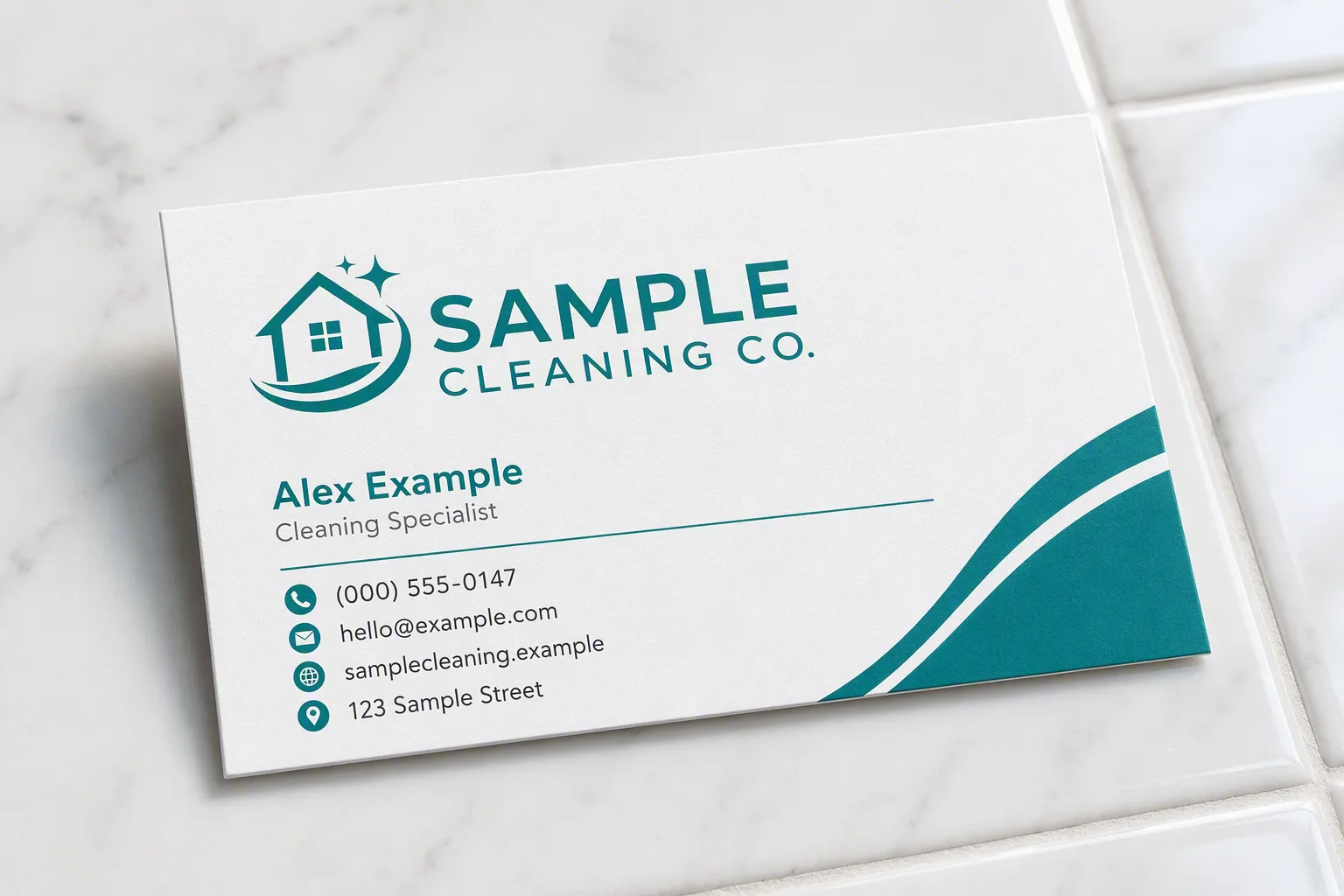 Fresh Teal Cleaning Service Business Card