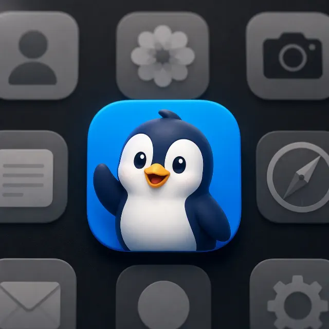 Friendly 3D Penguin App Icon Home Screen