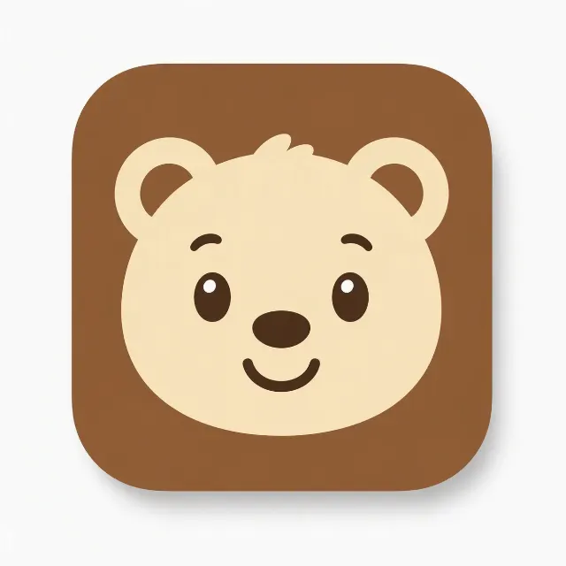 Friendly Bear Mascot Learning App Icon