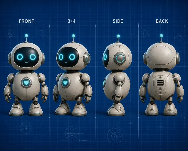 Friendly Robot Companion Turnaround Sheet