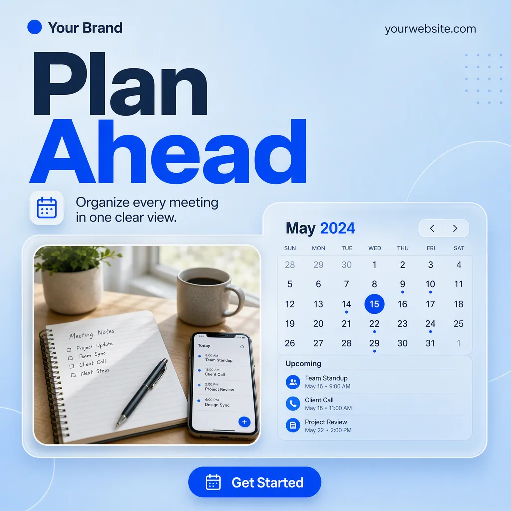 Frosted Glass Calendar App Instagram Post
