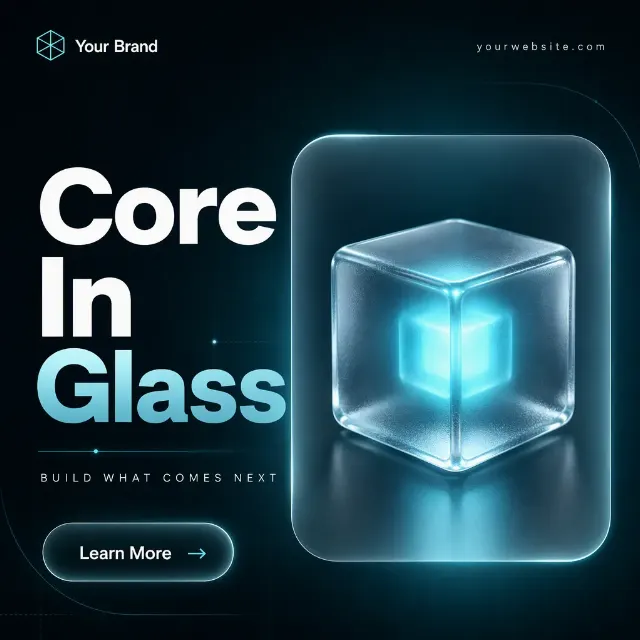 Frosted Glass Cube Startup Post
