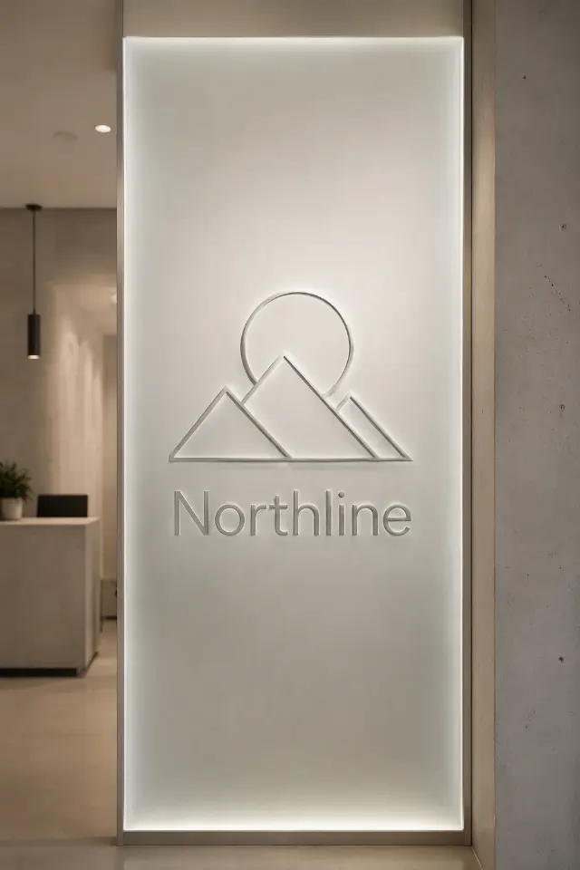 Frosted Glass Logo Backlit Mockup