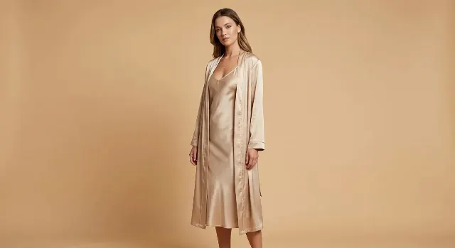 Full Body Satin Robe Model Catalog Photo