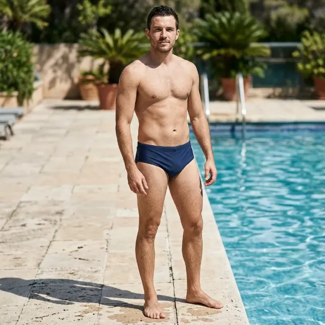 Full Body Swim Brief Poolside Photo