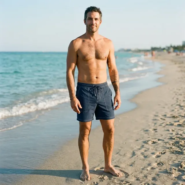 Full Body Swim Trunks Beach Photo