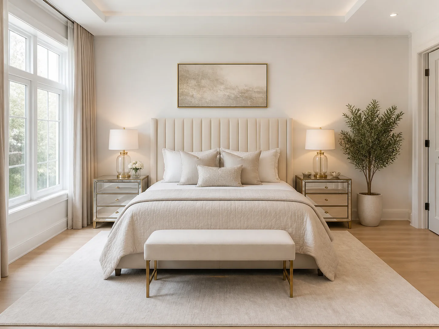 Glamorous Bedroom Virtual Staging Photo