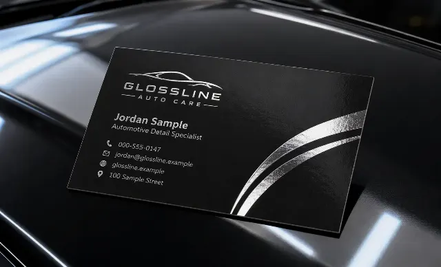 Gloss Black Car Detailing Business Card