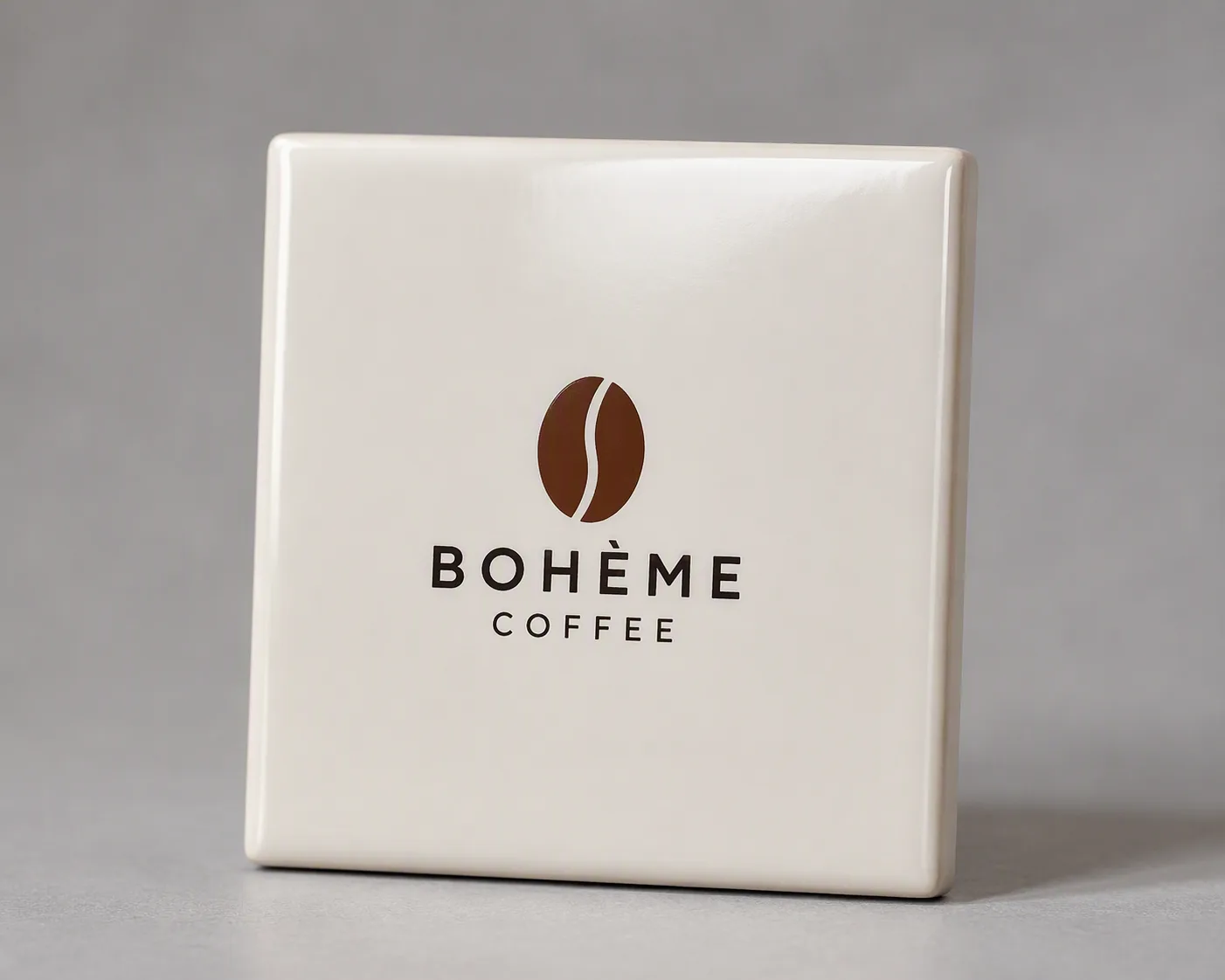 Glossy Ceramic Tile Logo Mockup